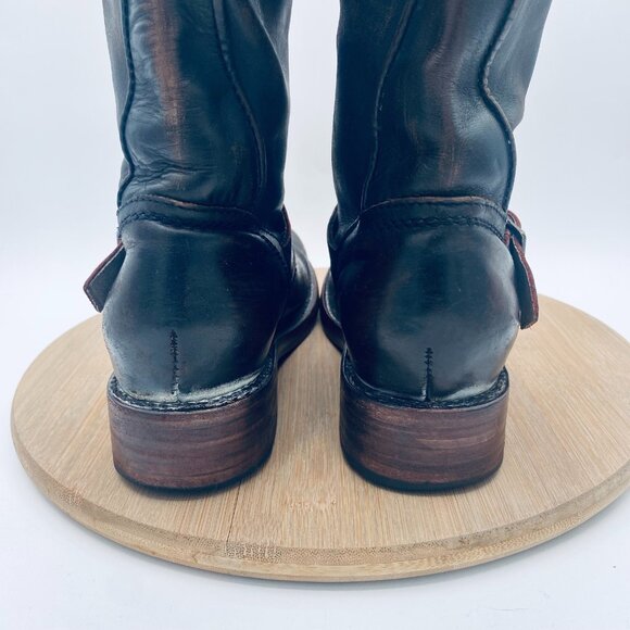 Freebird Contra Boots Womens 8 Brown Distressed Leather Mid Calf Harness - Picture 11 of 12